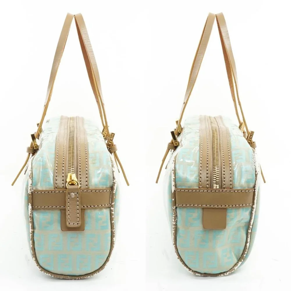 Auth Fendi Zucchino Hand Bag Light Blue #15070F96 - Picture 12 of 12